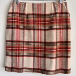 Vintage Pendleton Plaid & Camel Brown Reversible Skirt Size 16 Wool Preppy
